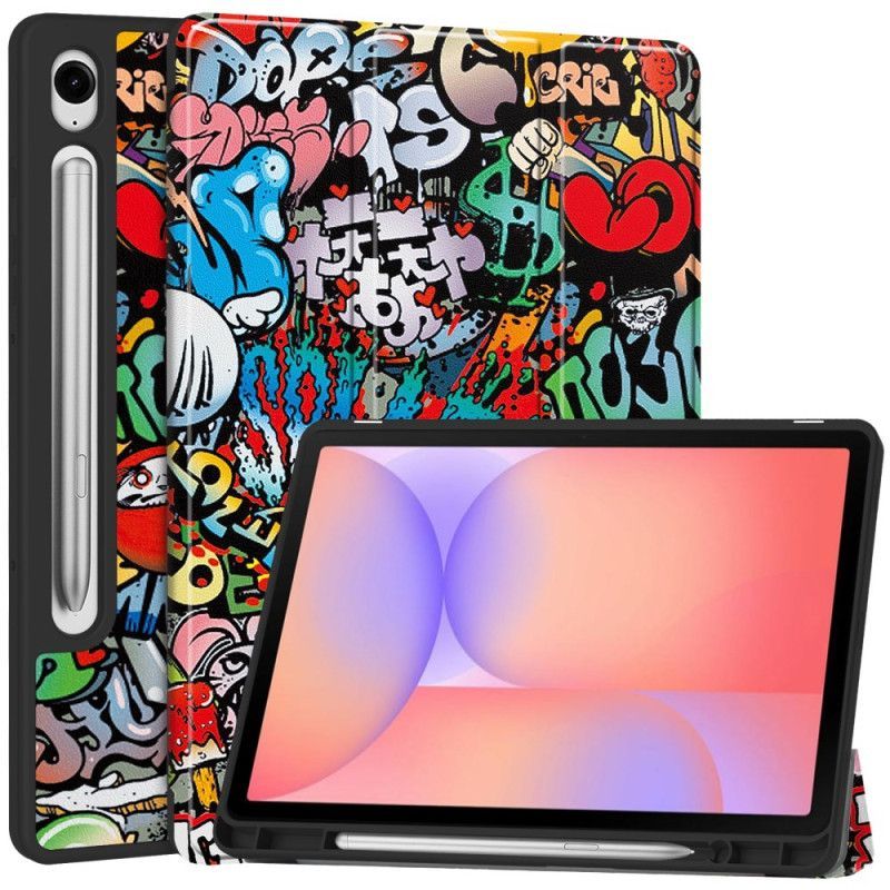 Smart Case Samsung Galaxy Tab S10 Lite Porte-Stylet Graffiti