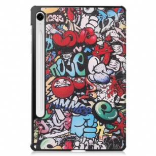 Smart Case Samsung Galaxy Tab S10 Lite Renforcée Porte-Stylet Graffiti