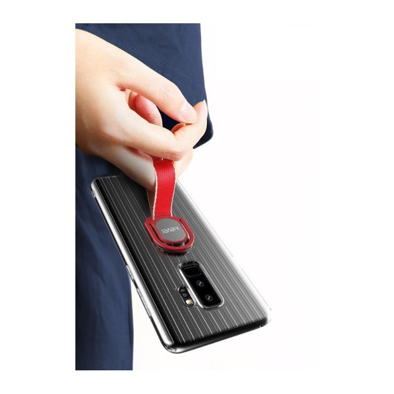 Coque Samsung Galaxy S9 Plus transparente avec anse - Noir