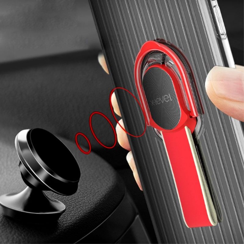 Coque Samsung Galaxy S9 Plus transparente avec anse - Rouge