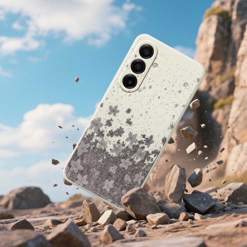 Coque Samsung Galaxy A17 4G / 5G Florale Grise
