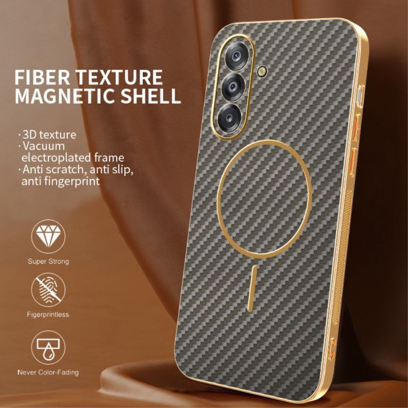 Coque Samsung Galaxy A17 4G / A17 5G Magnétique Texture Fibre Carbone