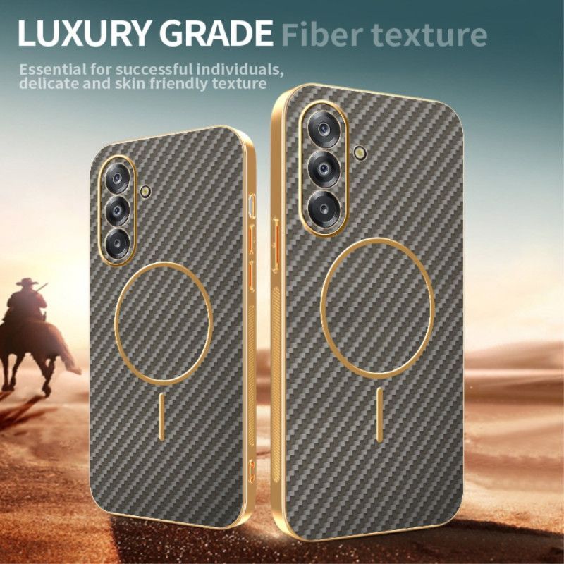 Coque Samsung Galaxy A17 4G / A17 5G Magnétique Texture Fibre Carbone