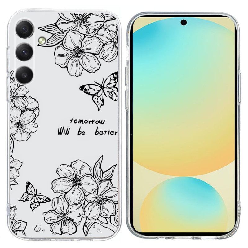 Coque Samsung Galaxy A17 4G / 5G Papillons et Fleurs Blanches