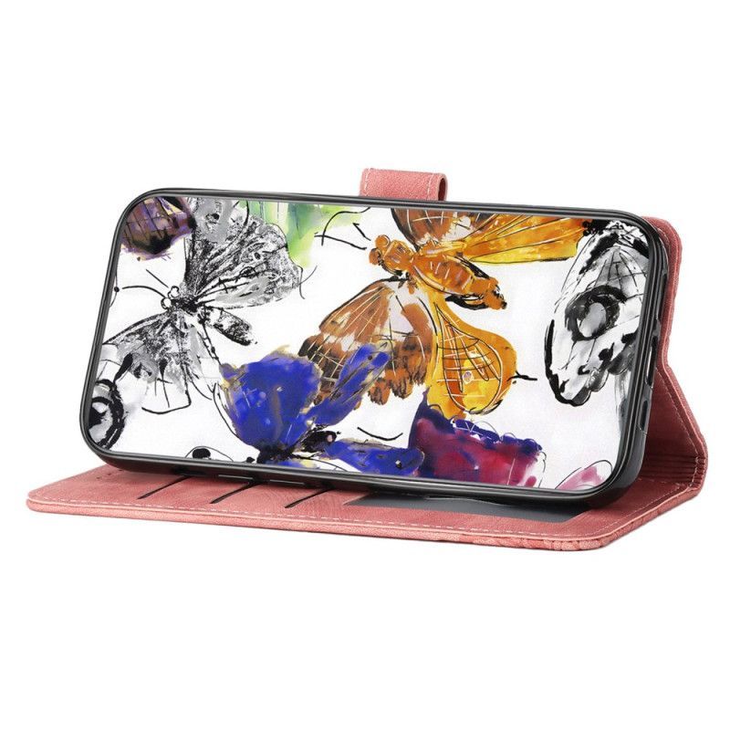 Housse Samsung Galaxy A17 4G / 5G Effet Daim Papillons
