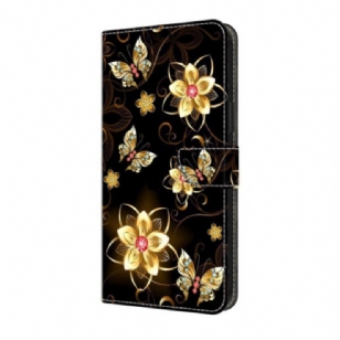 Housse Samsung Galaxy A17 4G / 5G Fleurs Dorées
