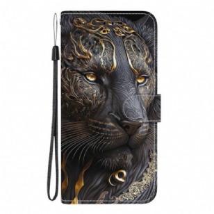Housse Samsung Galaxy A17 4G / 5G Lion Or et Noir
