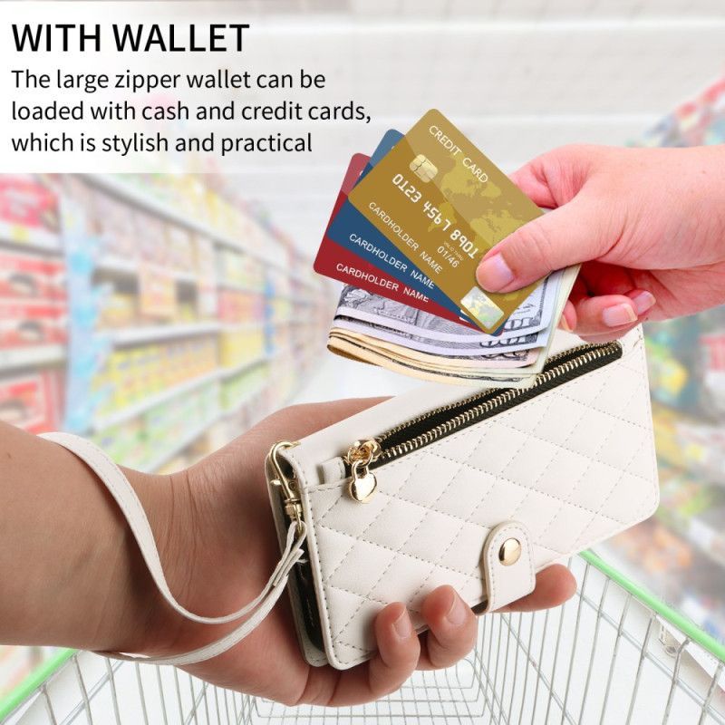 Housse Samsung Galaxy A17 4G / 5G Matelassée avec Lanière et Bandoulière