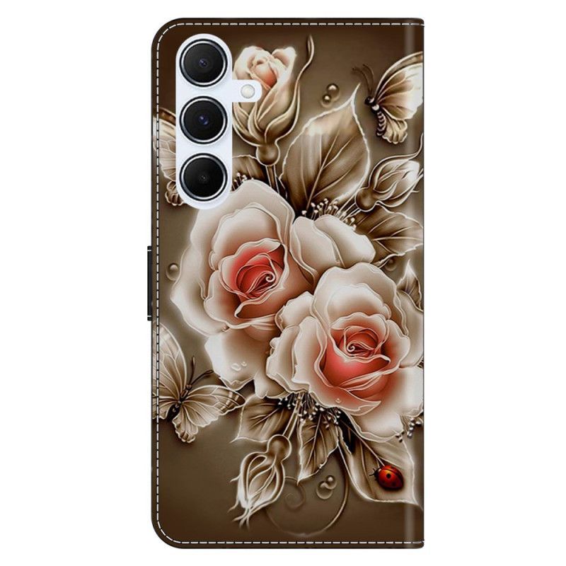 Housse Samsung Galaxy A17 4G / 5G Roses Brunes