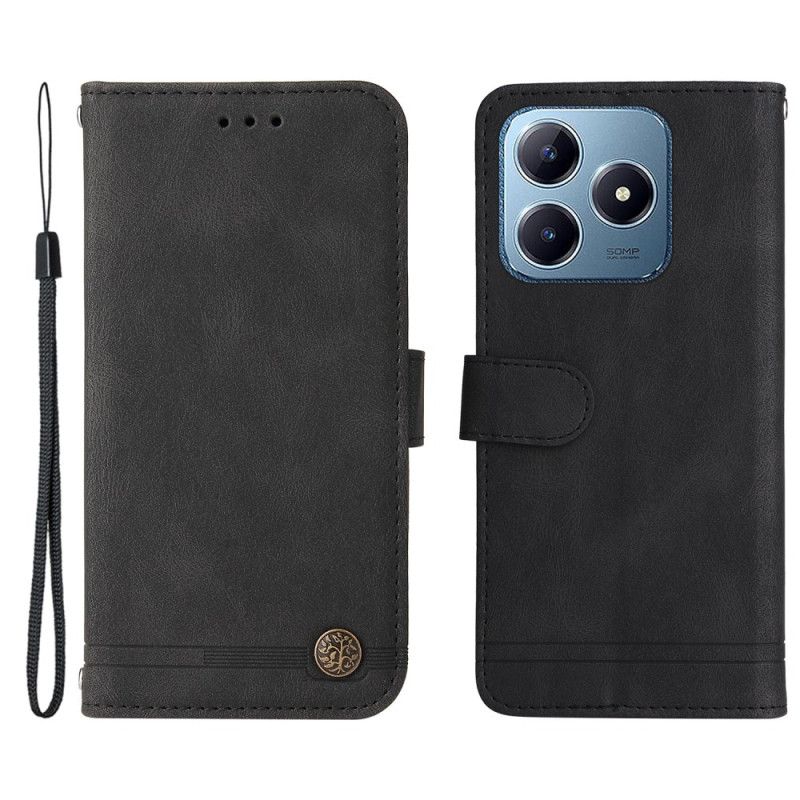 Housse Realme 60 Effet Daim Rivet Décoratif