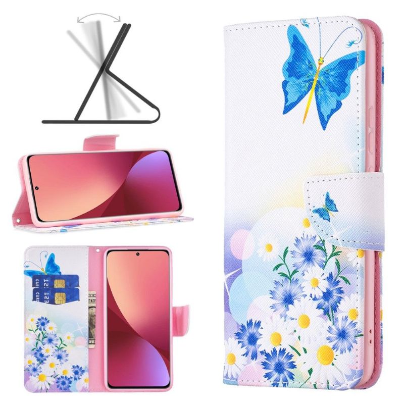Housse Xiaomi 12 / 12X papillon et marguerites