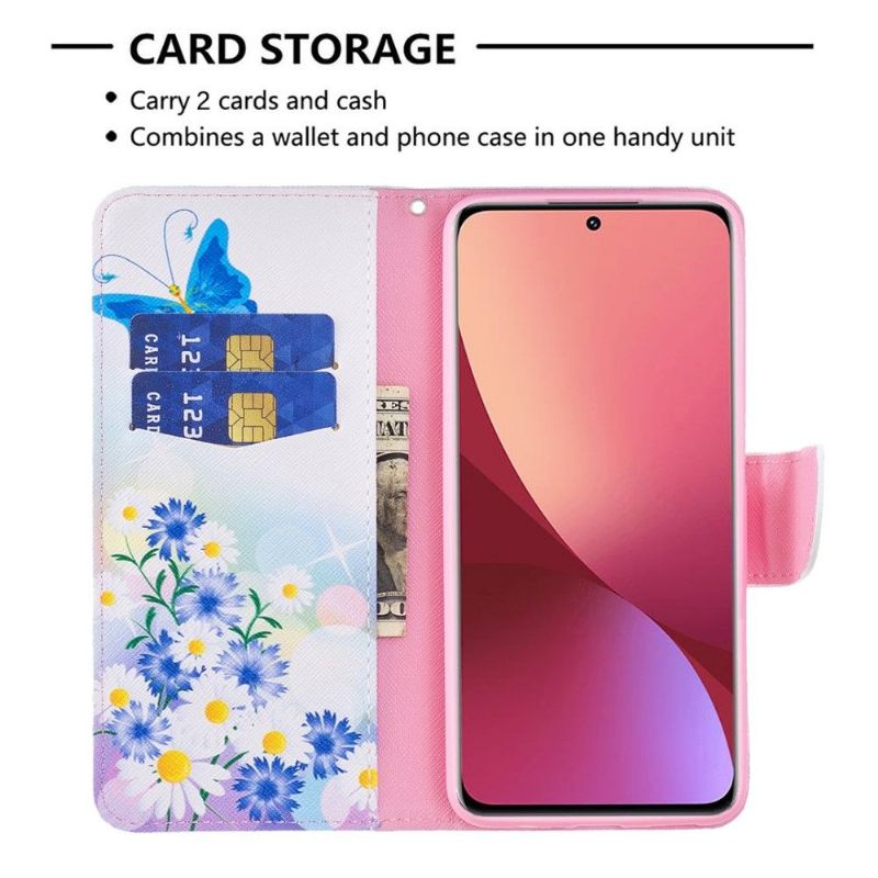 Housse Xiaomi 12 / 12X papillon et marguerites