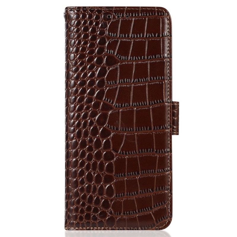 Housse Motorola Edge 50 Neo Cuir Texture Crocodile