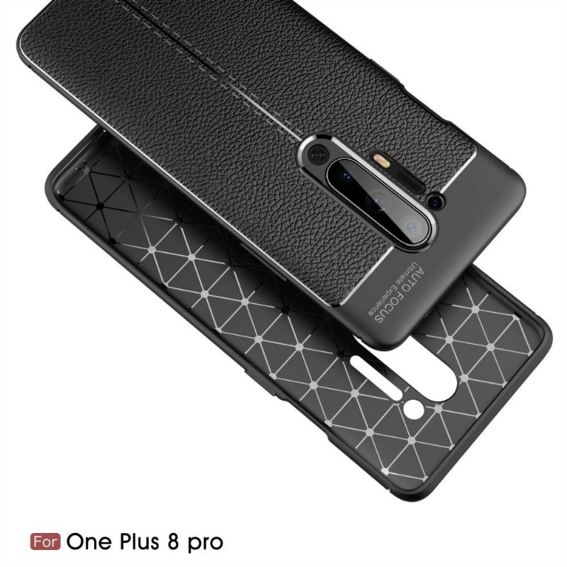 Coque OnePlus 8 Pro Gel Finition Simili Cuir