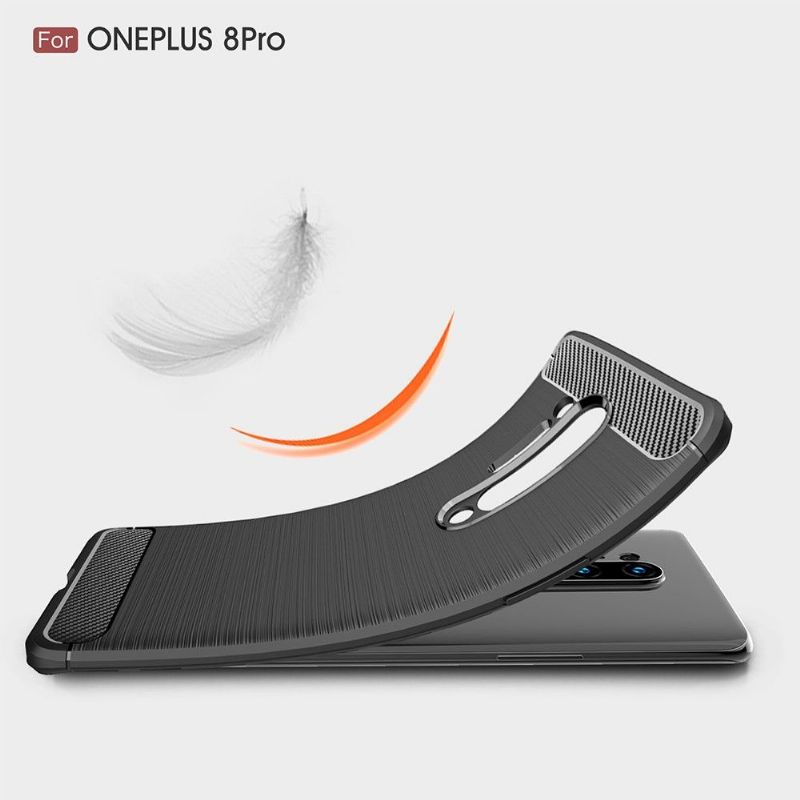 Coque OnePlus 8 Pro Janice en Gel Brossé Carbone