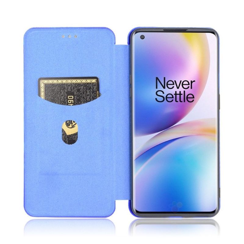 Housse OnePlus 8 Pro Effet Fibre de Carbone - Bleu