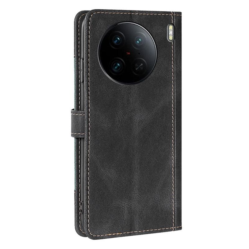 Housse Vivo X90 Pro Simili Cuir Bicolore Stylish