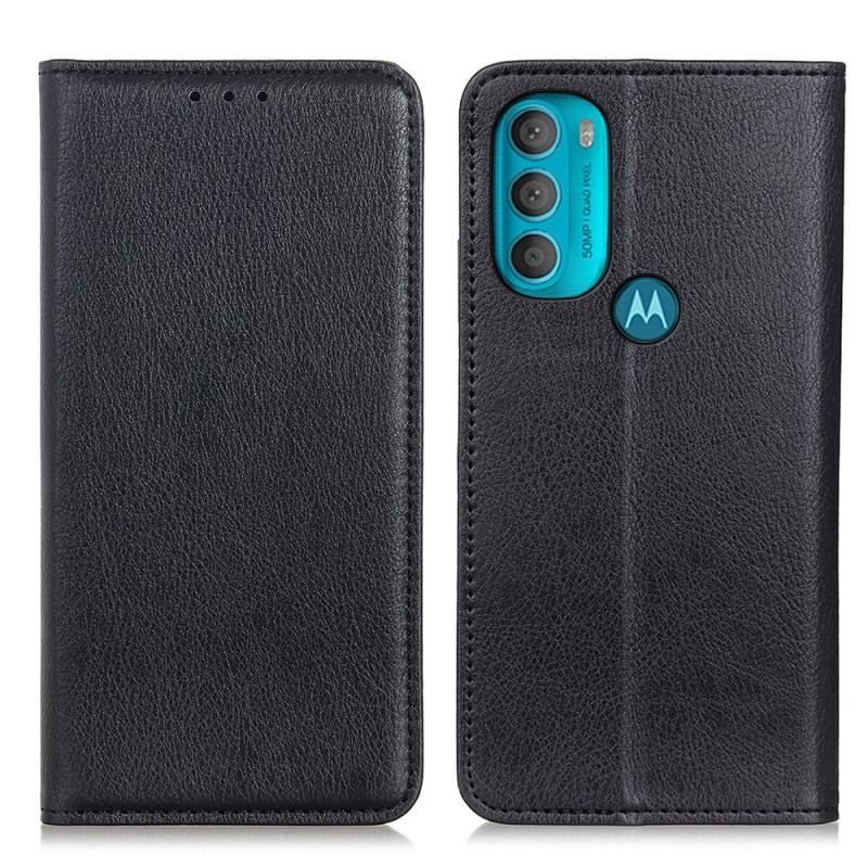 Flip Cover Moto G71 5G Cuir Fendu Texturé