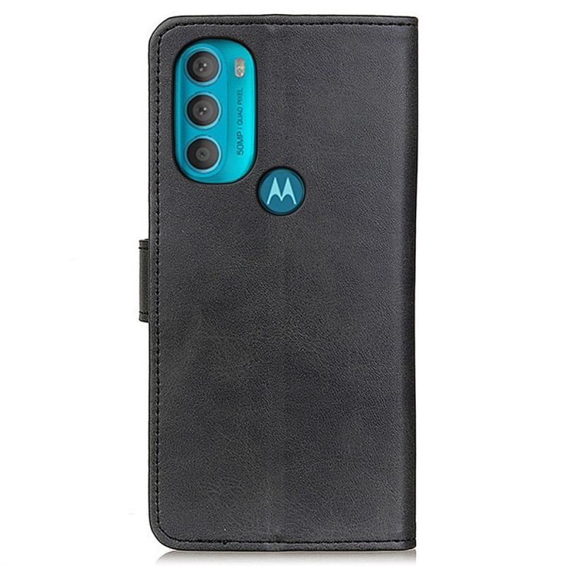 Housse Moto G71 5G Effet Cuir Matte Rétro