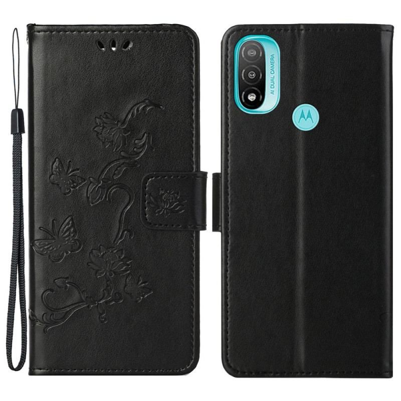 Housse Moto G71 5G Papillons et Fleurs D'Asie