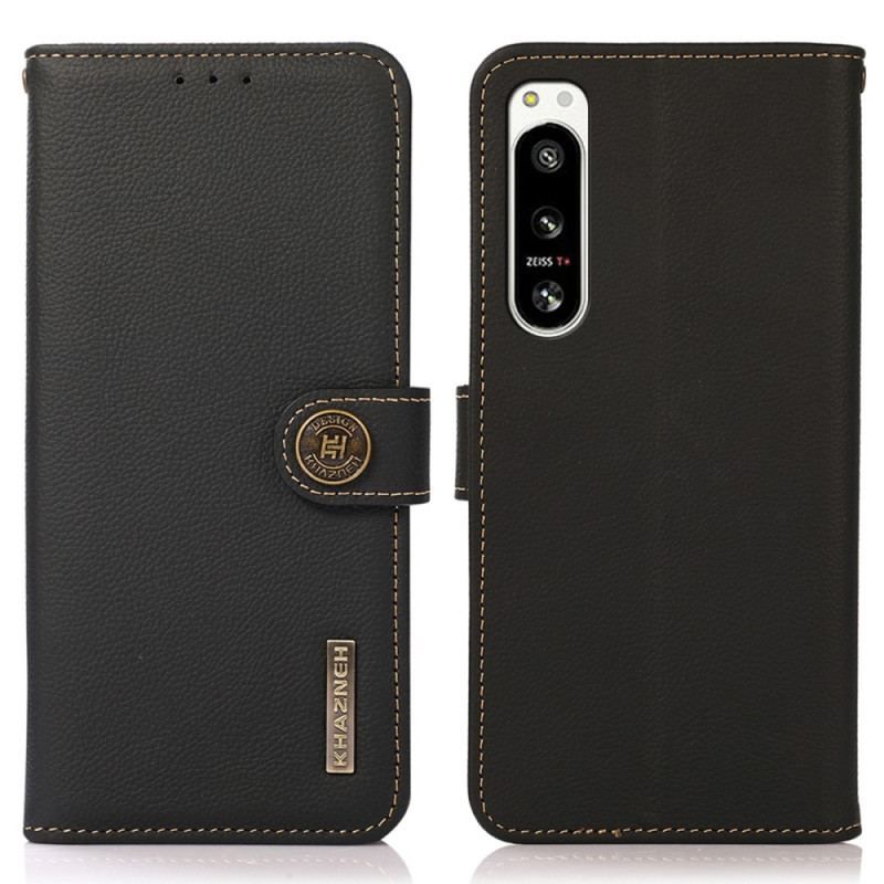 Housse Sony Xperia 5 IV Cuir Véritable KHAZNEH RFID