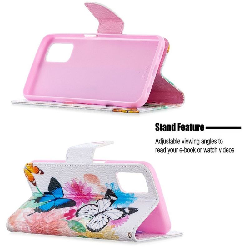 Étui Oppo A72 papillons et fleurs colorées