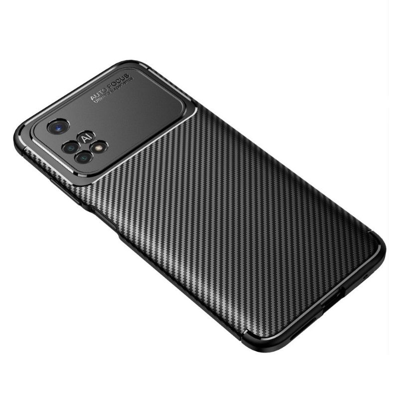 Coque Poco M4 Pro 4G style fibre de carbone