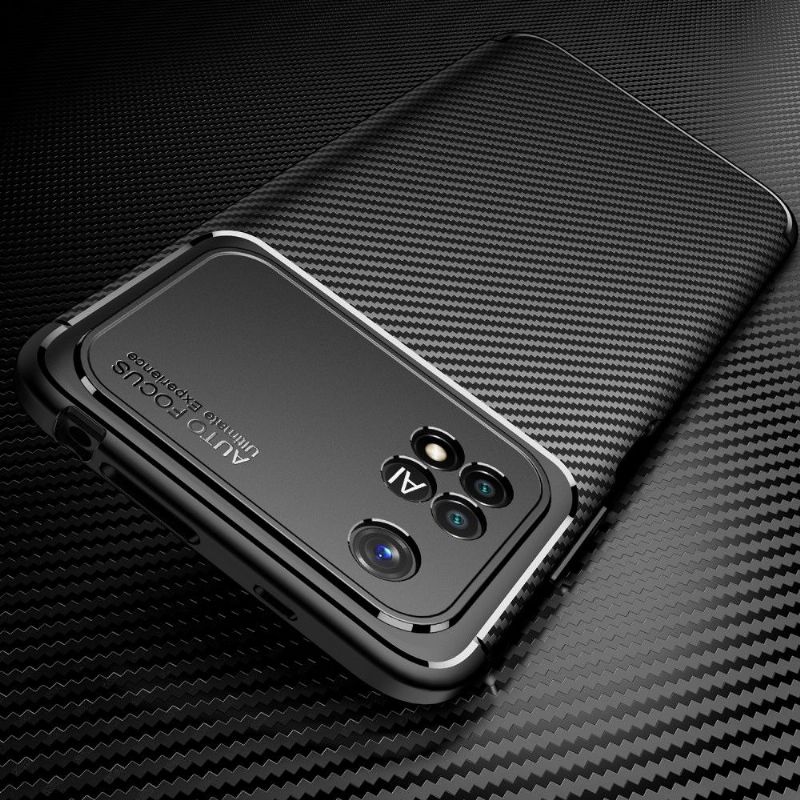 Coque Poco M4 Pro 4G style fibre de carbone