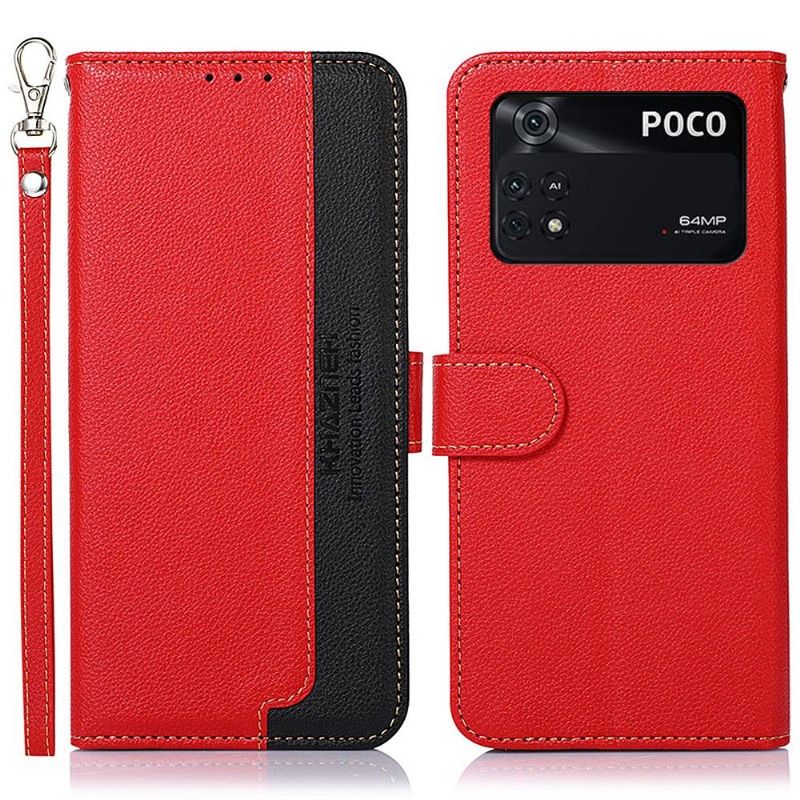 Housse Poco M4 Pro 4G KHAZNEH coutures apparentes