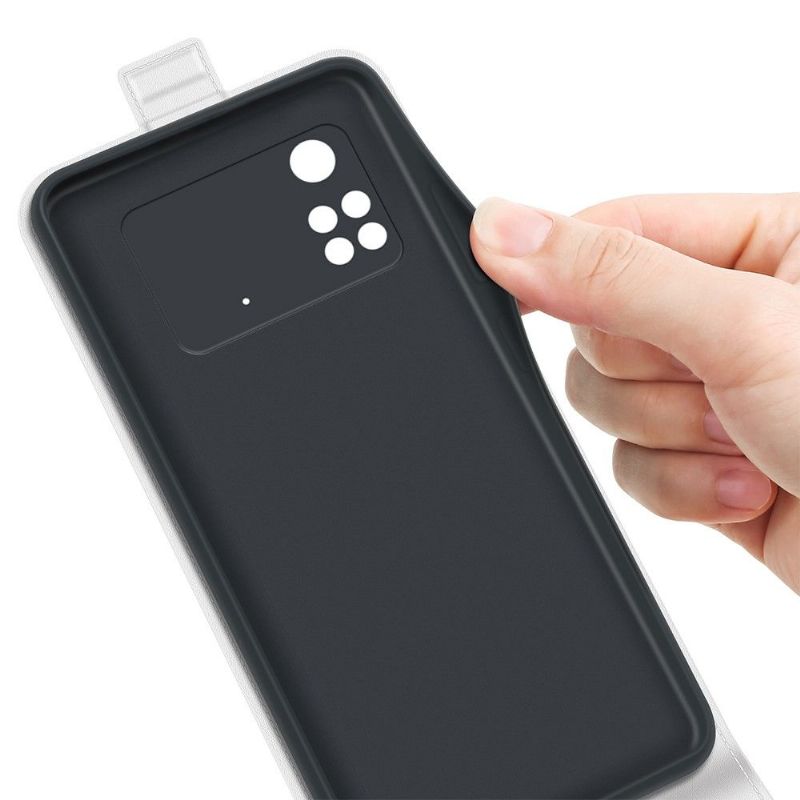 Housse Poco M4 Pro 4G simili cuir avec rabat verticale