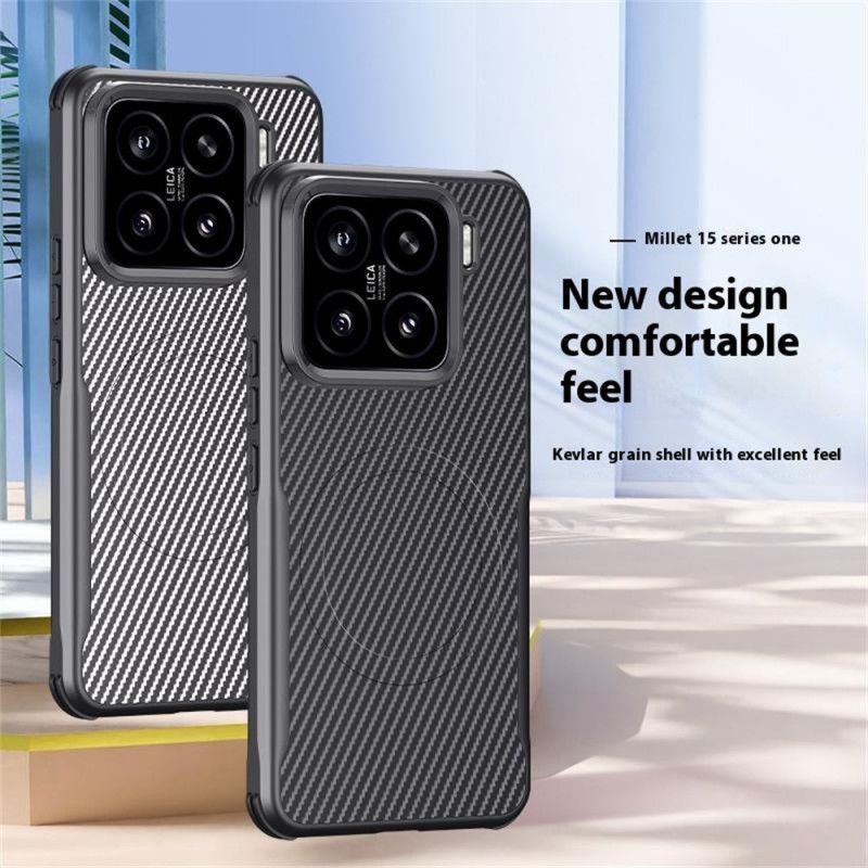 Coque Xiaomi 15 Compatible MagSafe Fibre Carbone
