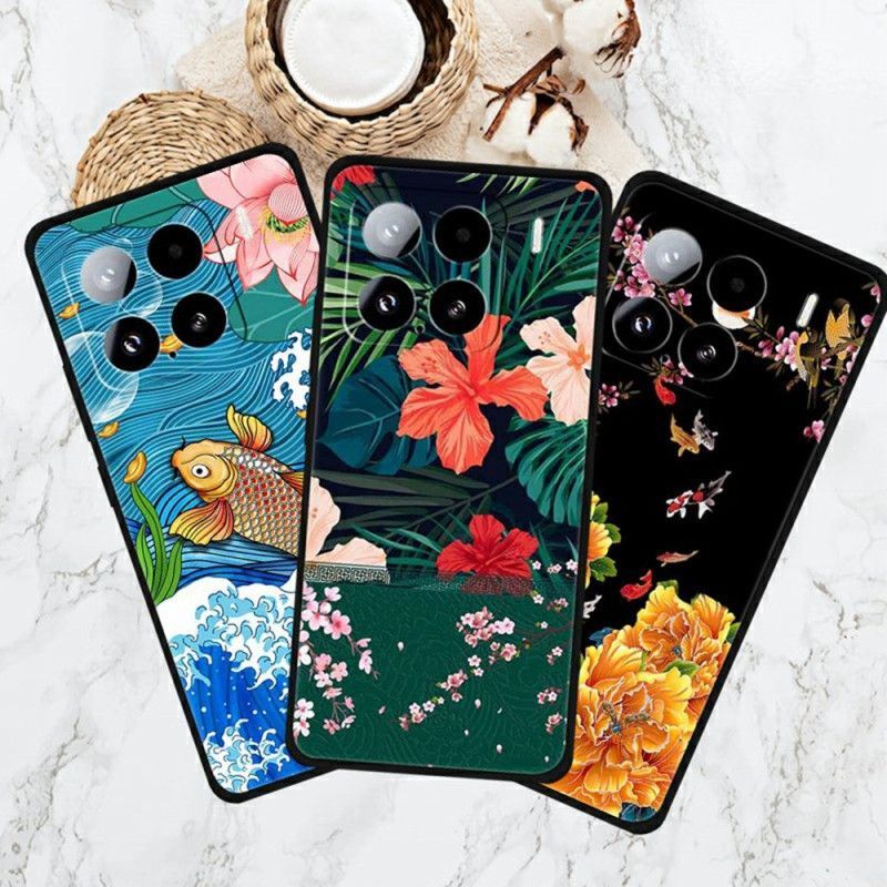 Coque Xiaomi 15 Fleurs et Poissons