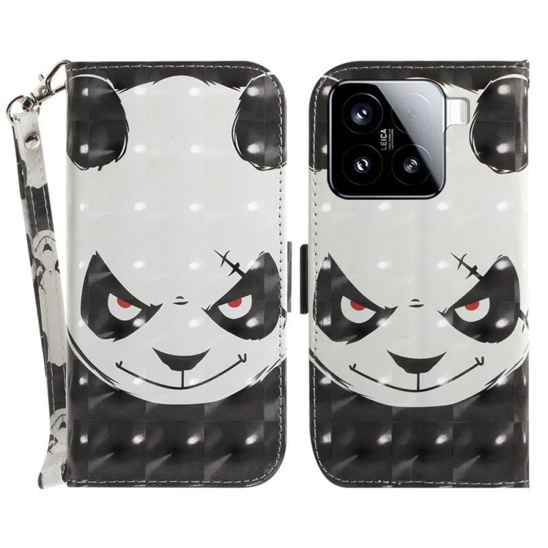 Housse Xiaomi 15 Angry Panda à Lanière