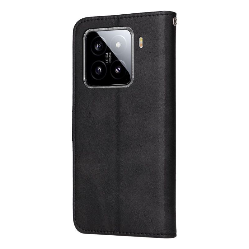 Housse Xiaomi 15 Effet Cuir Uni à Lanière