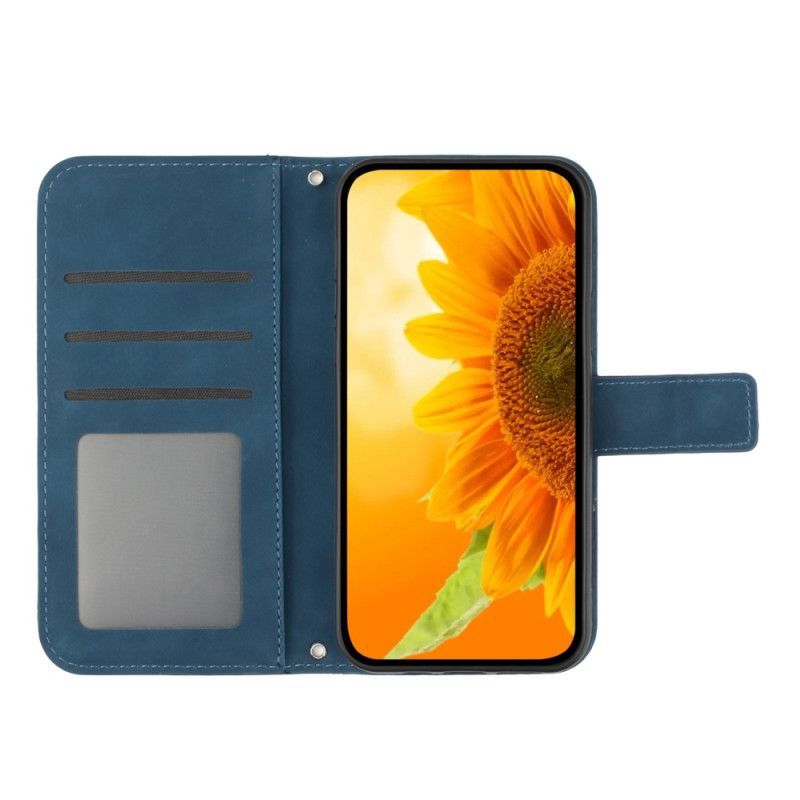 Housse Xiaomi 15 Empreinte Tournesol à Lanière