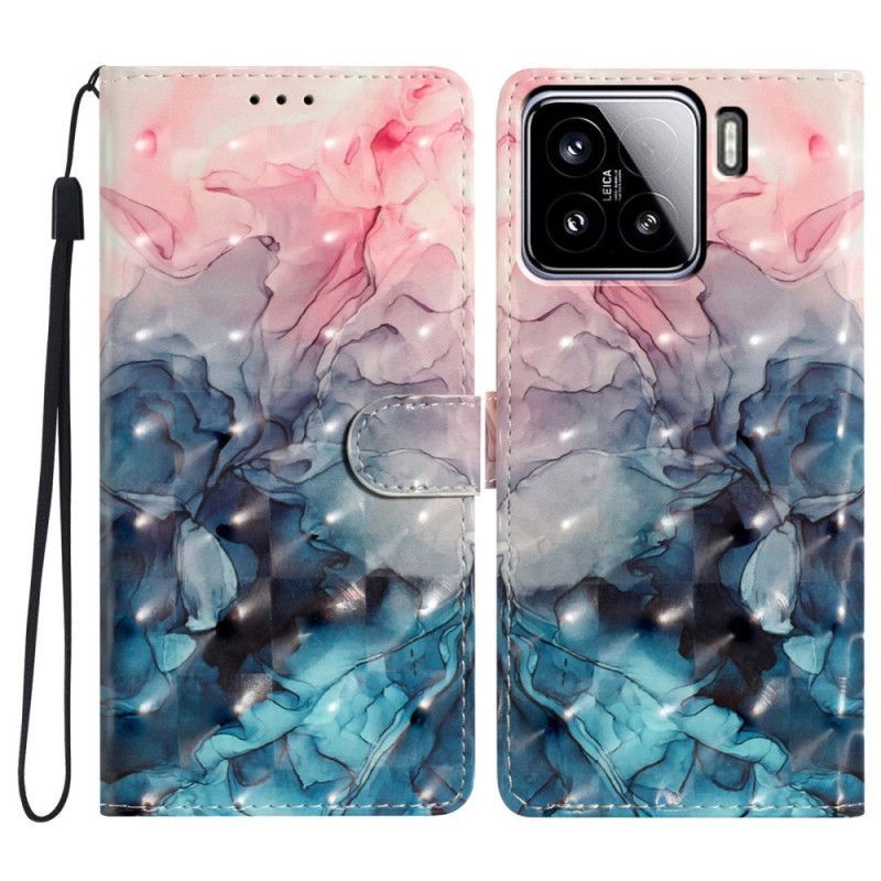 Housse Xiaomi 15 Marbre Rose et Bleu