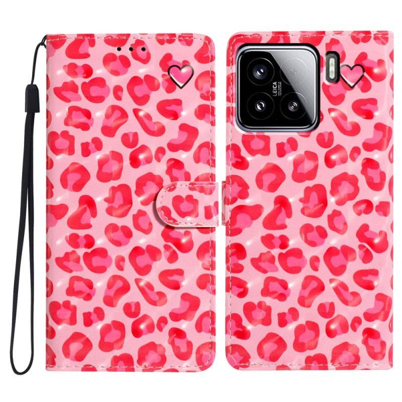 Housse Xiaomi 15 Motif Léopard Rose 3D