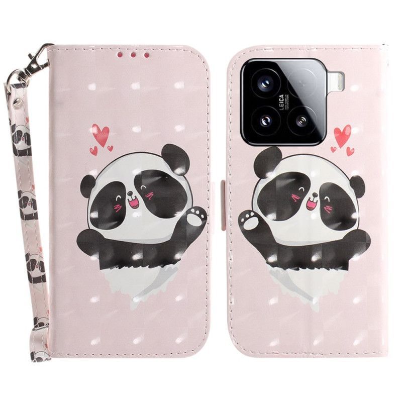 Housse Xiaomi 15 Panda Love à Lanière