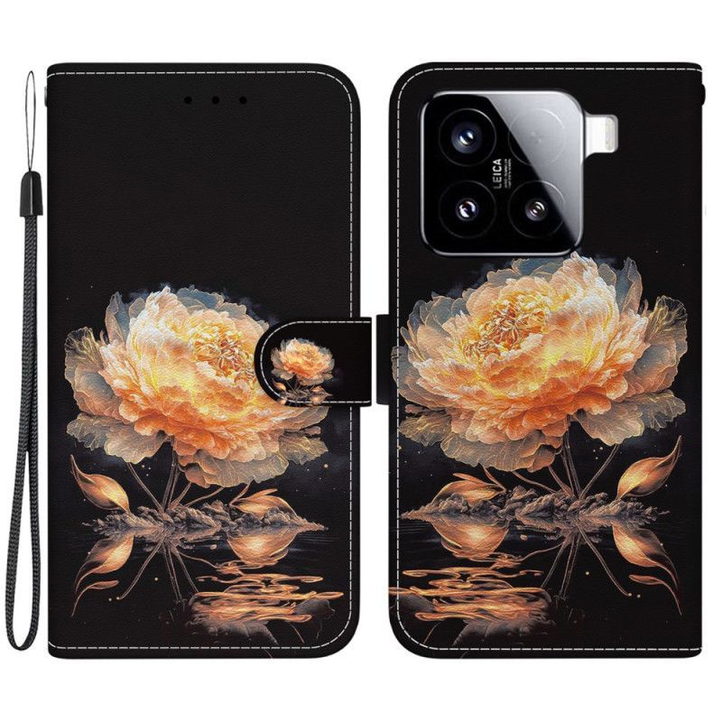Housse Xiaomi 15 Pivoine Dorée