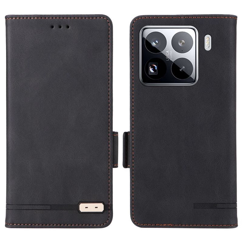 Housse Xiaomi 15 Portefeuille avec Décoration Métallique