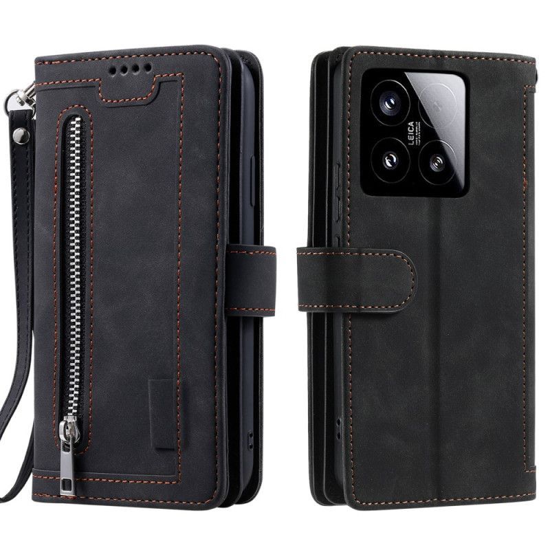 Housse Xiaomi 15 Portfeuille avec Fermeture Éclair