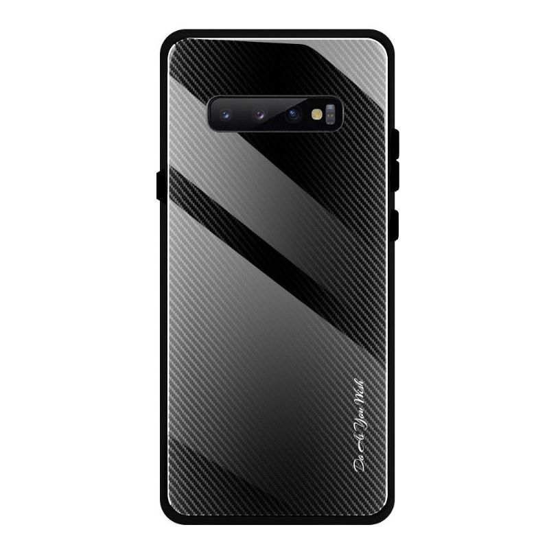 Coque Samsung Galaxy S10 Plus carbone dos en verre