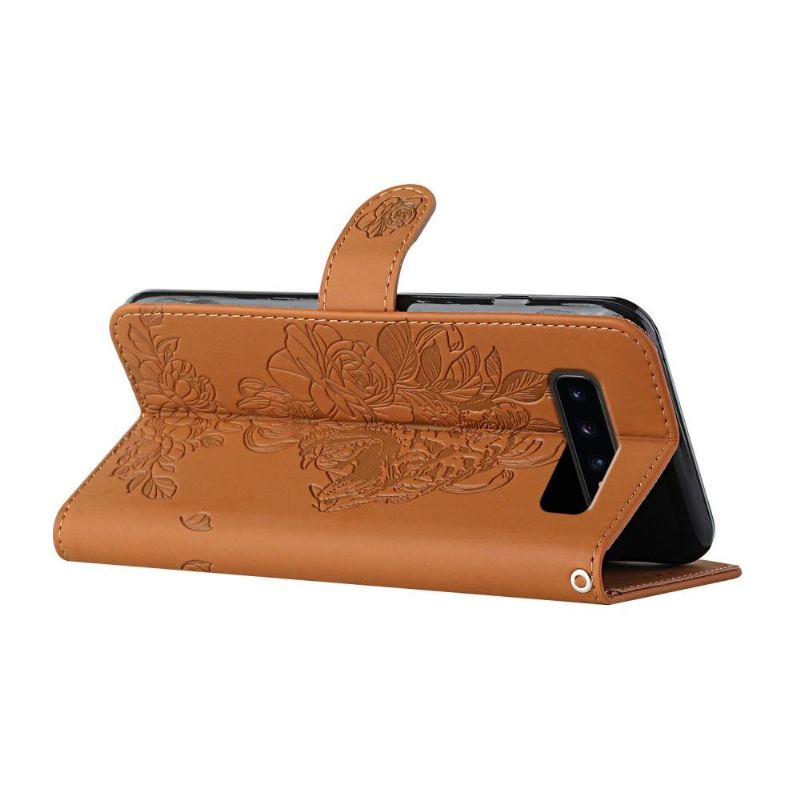 Housse Samsung Galaxy S10 Plus Design Tigre + Sangle