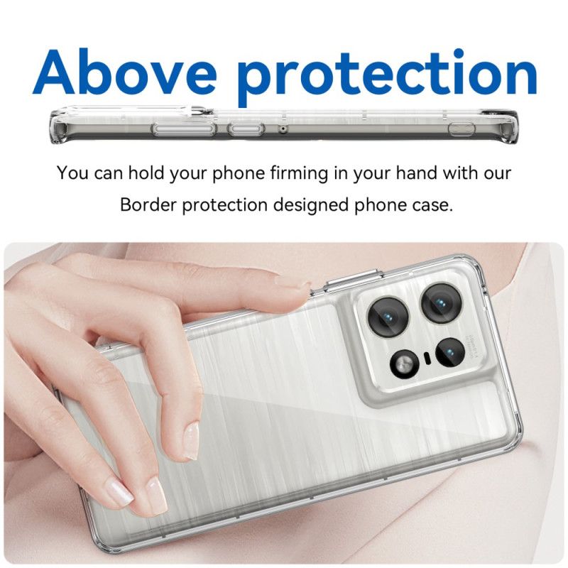 Coque Motorola Edge 50 Pro Transparente Boutons Électroplaqués