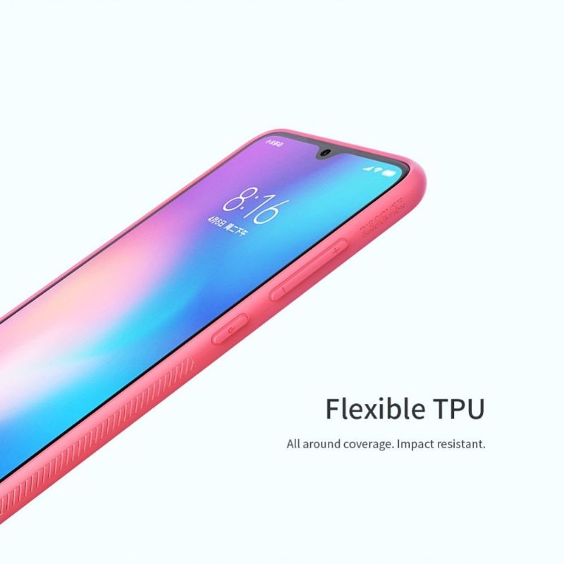 Xiaomi Mi 9 - Coque Nillkin motifs rayés - Rose / Vert