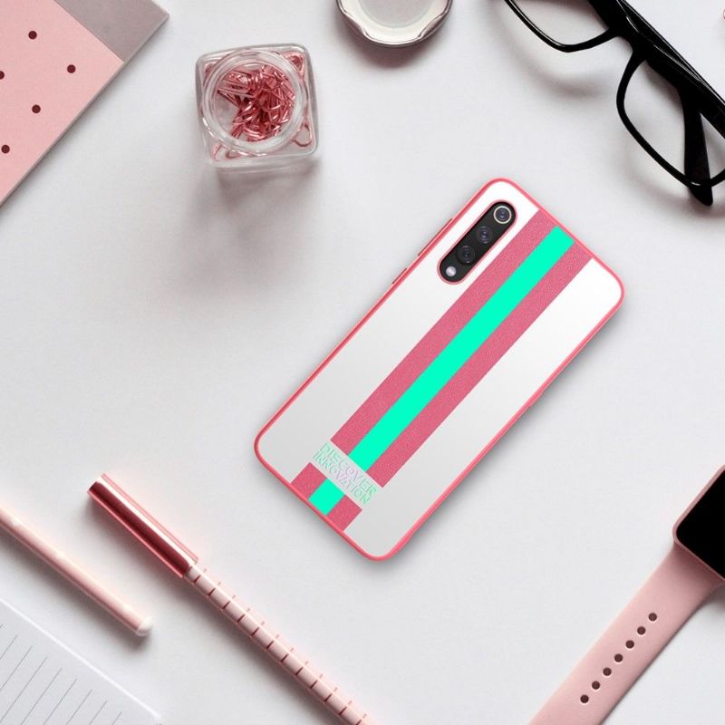 Xiaomi Mi 9 - Coque Nillkin motifs rayés - Rose / Vert