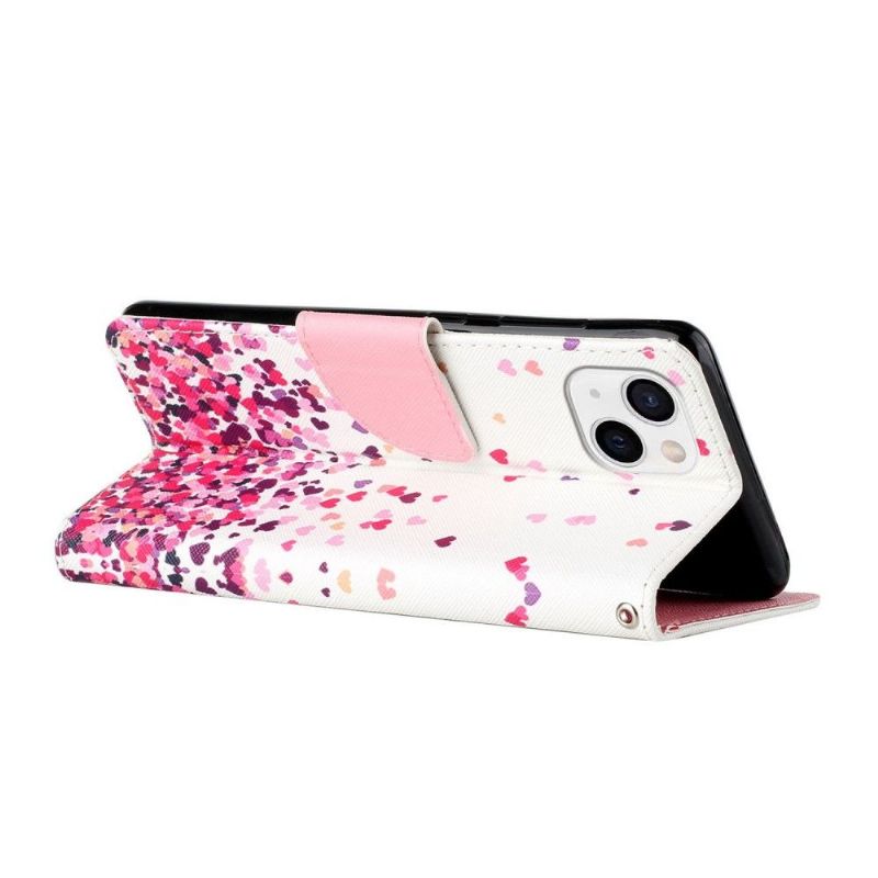 Housse iPhone 13 mini motifs coeurs