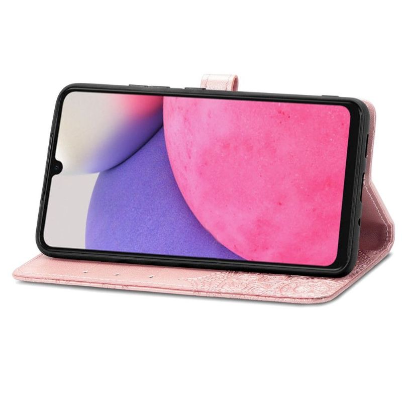 Housse Samsung Galaxy A33 5G Mandala relief en simili cuir