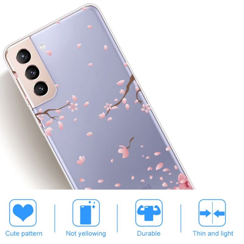 Coque Samsung Galaxy S22 5G pétales de fleurs