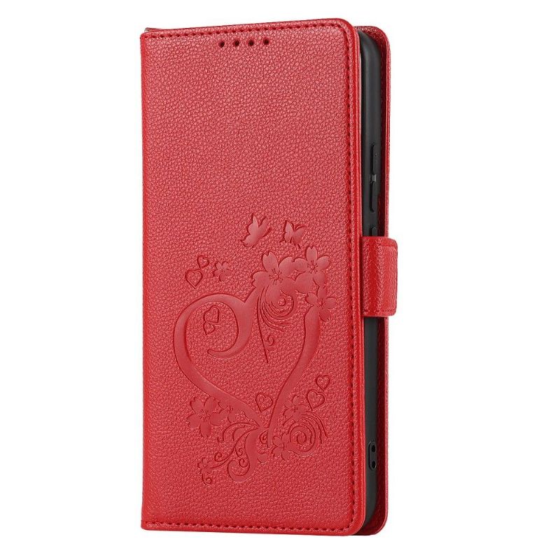 Housse Samsung Galaxy S22 5G Coeur Fleuri
